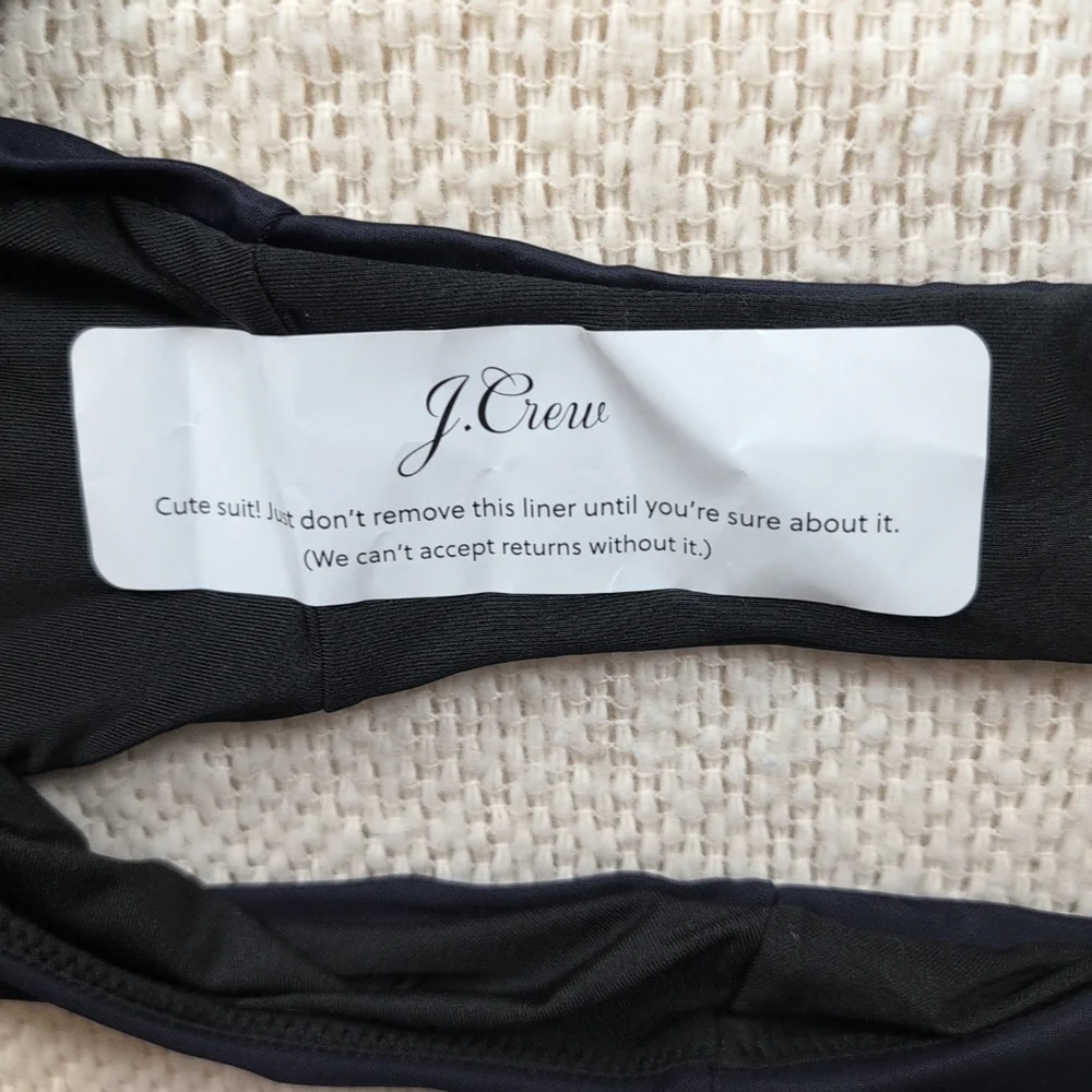 j. Crew Bikini Bottom Women's L Navy Curved Waist Cheeky Swim NWT‎